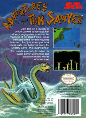 Adventures of Tom Sawyer (USA) box cover back